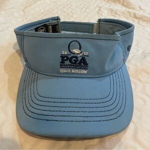PGA 2017 Championship Quail Hollow Blue Visor Hat Adjustable 47 Fair Condition